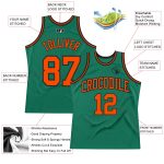 Custom Authentic Basketball Jersey with Personalized Name and Number - Kelly Green Orange-Black Throwback Style Personalized