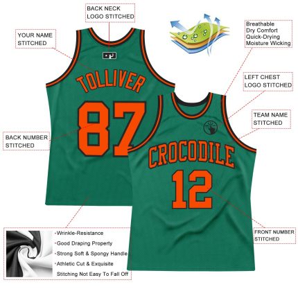 Custom Authentic Basketball Jersey with Personalized Name and Number - Kelly Green Orange-Black Throwback Style Personalized