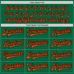 Custom Name Number Bomber Jacket  Full-Snap Varsity Letterman in Kelly Green Orange Black - Personalized Team Apparel Personalized