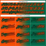 Custom Name and Number Unisex Softball Jersey - Kelly Green Orange-Black Gradient Fashion Two-Button Design Personalized