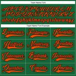 Custom Name and Number Hockey Jersey for Team - Personalized Kelly Green with Orange-Black Lace Neck Personalized Kelly Green