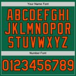 Custom Team Baseball Jersey - Personalized Kelly Green Orange-Black Line with Name and Number Personalized Kelly Green Orange-Black