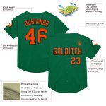 Custom Name Number Throwback Baseball Jersey in Kelly Green Orange-Black Mesh - Personalized Team Jersey Personalized Kelly