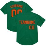 Custom Name Number Throwback Baseball Jersey in Kelly Green Orange-Black Mesh - Personalized Team Jersey Personalized Kelly