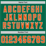 Custom Name and Number Personalized Kelly Green Orange Black Football Jersey - Authentic Throwback Mesh Personalized Kelly