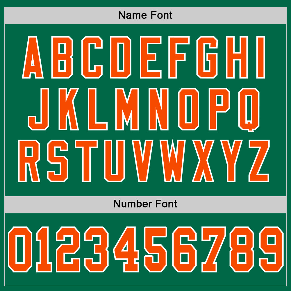 Personalized Kelly Green Orange-Black Mesh Authentic Throwback Football Jersey Team Custom Name and Number Custom Name and Number Personalized Kelly Green Orange Black Football Jersey - Authentic Throwback Mesh Personalized Kelly - Image 4
