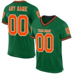 Custom Name and Number Personalized Kelly Green Orange Black Football Jersey - Authentic Throwback Mesh Personalized Kelly
