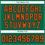 Custom Team Name Number Golf Polo Shirt Kelly Green Orange-Black Performance Vapor Personalized Kelly Green Orange-Black