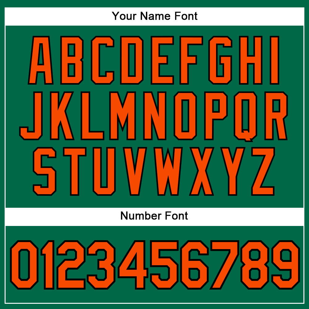 Personalized Kelly Green Orange-Black Performance Vapor Golf Polo Shirt Team Custom Name and Number Custom Team Name Number Golf Polo Shirt Kelly Green Orange-Black Performance Vapor Personalized Kelly Green Orange-Black - Image 5