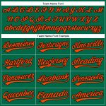 Custom Team Name Number Golf Polo Shirt Kelly Green Orange-Black Performance Vapor Personalized Kelly Green Orange-Black
