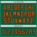 Custom Team Name and Number Personalized Kelly Green Orange-Black Two-Button Unisex Softball Jersey Personalized Kelly Green