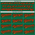 Custom Team Name and Number Personalized Kelly Green Orange-Black Two-Button Unisex Softball Jersey Personalized Kelly Green