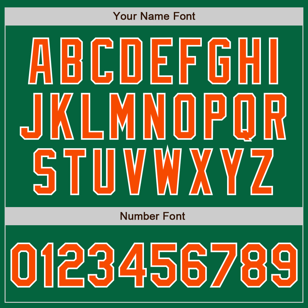 Personalized Kelly Green Orange-Gray Authentic Split Fashion Baseball Jersey Team Custom Name and Number Custom Name and Number Authentic Split Baseball Jersey in Kelly Green, Orange, and Gray - Team Fashion Style Personalized - Image 4