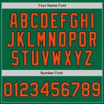 Custom Name Number Bomber Jacket - Personalized Kelly Green Orange Navy Varsity Letterman Full-Snap Jacket Personalized Kelly