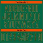 Custom Name and Number Personalized Soccer Uniform Jersey - Kelly Green and Orange Pinstripe Fade Fashion Design Personalized