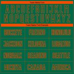 Custom Name and Number Personalized Soccer Uniform Jersey - Kelly Green and Orange Pinstripe Fade Fashion Design Personalized