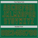 Custom Name and Number Unisex Softball Jersey in Kelly Green with Orange Pinstripe - Two-Button Design Personalized Kelly
