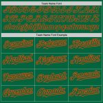 Custom Name and Number Unisex Softball Jersey in Kelly Green with Orange Pinstripe - Two-Button Design Personalized Kelly