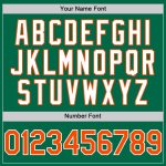 Personalized Twinkle Star Baseball Jersey with Custom Name and Number in Kelly Green, Orange-White 3D Gradient Design Personalized
