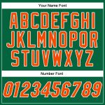 Custom Name and Number Authentic Baseball Jersey - Personalized Kelly Green and Orange-White Team Colors Personalized Kelly