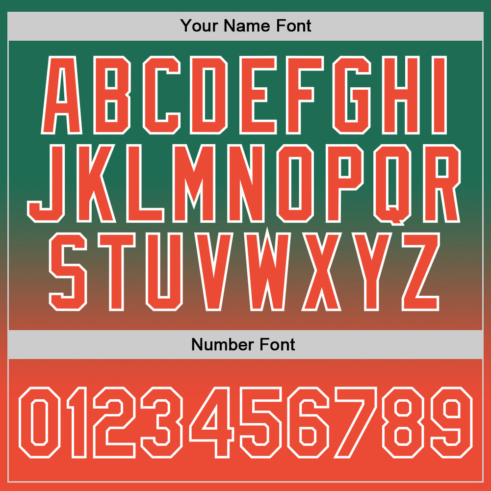 Personalized Kelly Green Orange-White Authentic Fade Fashion Basketball Jersey Team Custom Name and Number Custom Name and Number Basketball Jersey - Authentic Fade Design in Kelly Green, Orange and White Personalized Kelly Green - Image 3