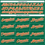 Personalized Authentic Baseball Jersey with Custom Name and Number - Kelly Green Orange-White Sleeveless Design Personalized