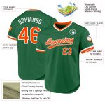 Customizable Authentic Throwback Baseball Jersey - Personalized Kelly Green & Orange-White Team Name & Number Personalized