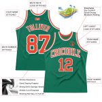 Personalized Kelly Green Orange White Throwback Basketball Jersey Authentic Personalized Kelly Green Orange-White Authentic