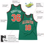Custom Name Number Personalized Throwback Basketball Jersey - Kelly Green Orange-White Authentic Team Personalized Kelly