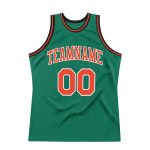Custom Name Number Personalized Throwback Basketball Jersey - Kelly Green Orange-White Authentic Team Personalized Kelly