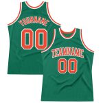 Personalized Kelly Green Orange White Throwback Basketball Jersey Authentic Personalized Kelly Green Orange-White Authentic