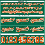 Personalized Authentic Throwback Basketball Shorts in Kelly Green and Orange-White Personalized Kelly Green Orange-White