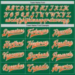Custom Team Name Number Kelly Green Orange-White Bomber Varsity Letterman Split Fashion Jacket Personalized Kelly Green Orange-White