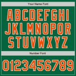Custom Team Name Number Kelly Green Orange-White Bomber Varsity Letterman Split Fashion Jacket Personalized Kelly Green Orange-White
