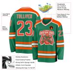 Personalized Kelly Green Orange White Hockey Jersey | Custom Team Jersey Personalized Kelly Green Orange-White Hockey Jersey