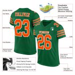 Personalized Kelly Green Orange White Football Jersey Authentic Mesh Design Personalized Kelly Green Orange-White Mesh Authentic