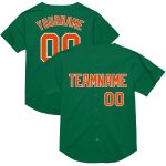 Personalized Kelly Green Throwback Baseball Jersey with Orange and White Mesh Design Personalized Kelly Green Orange-White