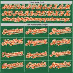 Custom Name and Number Personalized Kelly Green Baseball Jersey - Orange-White Mesh Authentic Throwback Design Personalized
