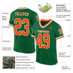 Custom Personalized Throwback Football Jersey - Kelly Green / Orange-White, Team Name & Number Personalized Kelly Green Orange-White
