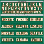 Custom Personalized Throwback Football Jersey - Kelly Green / Orange-White, Team Name & Number Personalized Kelly Green Orange-White