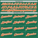 Custom Team Performance T-Shirt with Personal Name & Number - Kelly Green Orange-White Personalized Kelly Green Orange-White