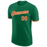 Custom Team Performance T-Shirt with Personal Name & Number - Kelly Green Orange-White Personalized Kelly Green Orange-White