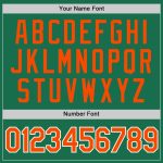 Custom Team Performance T-Shirt with Personal Name & Number - Kelly Green Orange-White Personalized Kelly Green Orange-White