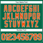 Custom Name and Number Performance Vapor Golf Polo Shirt in Kelly Green with Orange and White - Personalized Team Apparel