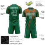 Custom Name and Number Soccer Jersey - Personalized Kelly Green Orange-White Sublimation Uniform Personalized Kelly Green