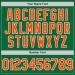 Personalized Unisex Softball Jersey in Kelly Green and Orange-White, Two-Button Design Personalized Kelly Green Orange-White