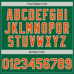 Custom Kelly Green Orange-White Unisex Softball Jersey with Personalized Name and Number - Two-Button Design Personalized