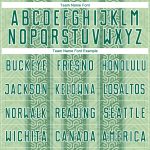 Custom Name and Number Soccer Jersey - Personalized Ethnic Stripes in Kelly Green and Pea Green for Teams Personalized Kelly