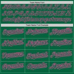 Custom 3D Pattern Baseball Jersey with Team Name and Number, Personalized Kelly Green and Pink Abstract Splatter Design Personalized