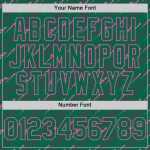 Custom Name and Number Authentic Baseball Jersey in Kelly Green and Pink 3D Slant Lines Design Personalized Kelly Green-Pink